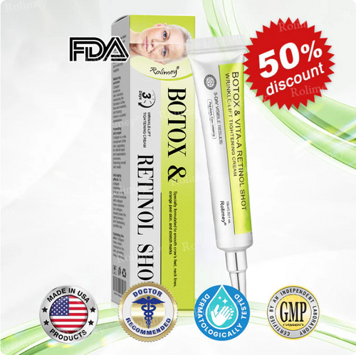 👨‍⚕️👨‍⚕️Made and shipped from the USA 💫Rolimey® Botox & Vita-A Retinol Shot Wrinkle-Lift Tightening cream - Last Day Promotion 50% OFF