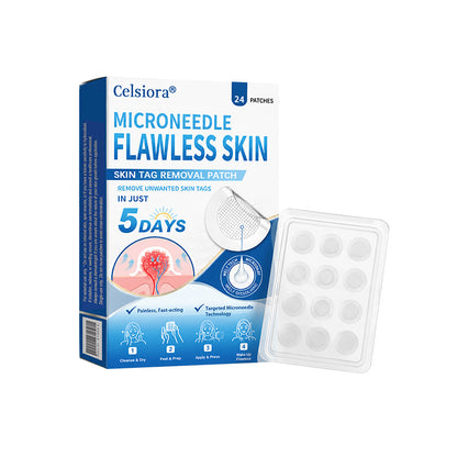 👨‍⚕️🎁Celsiora® 2-in-1 Microneedle & Hydrocolloid Patch | Raised Moles,Acne, Flat Warts & Skin Tags Remover | Improves Wrinkles, Scars & Blemishes | Invisible Pimple Patches for Face & Body | 24 Count
