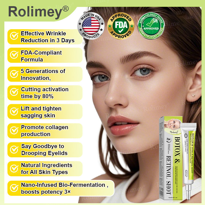 👨‍⚕️👨‍⚕️Made and shipped from the USA 💫Rolimey® Botox & Vita-A Retinol Shot Wrinkle-Lift Tightening cream - Last Day Promotion 50% OFF