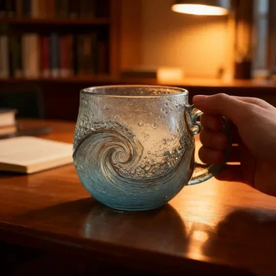 🎉🎄Christmas Best Gifts🔥 Unique Handcrafted Sea Glass Ocean Wave Mug🎁Free Gifts