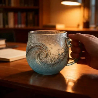 🎉🎄Christmas Best Gifts🔥 Unique Handcrafted Sea Glass Ocean Wave Mug🎁Free Gifts