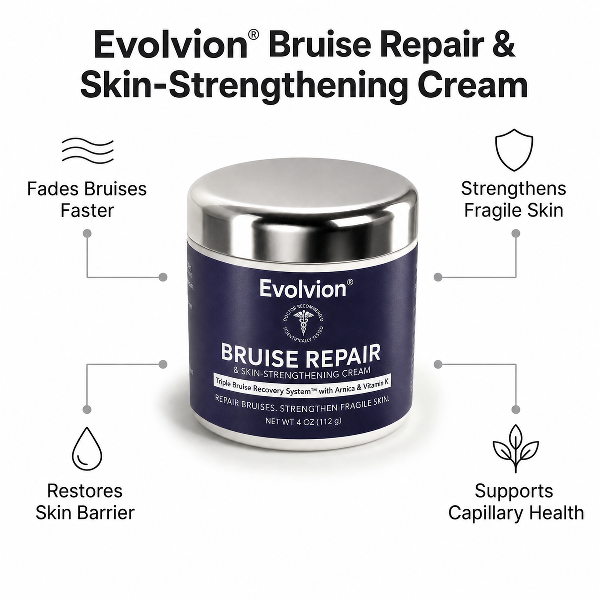 👩‍⚕️Evolvion® Bruise Repair & Skin-Strengthening Cream-Advanced daily care for bruise-prone skin