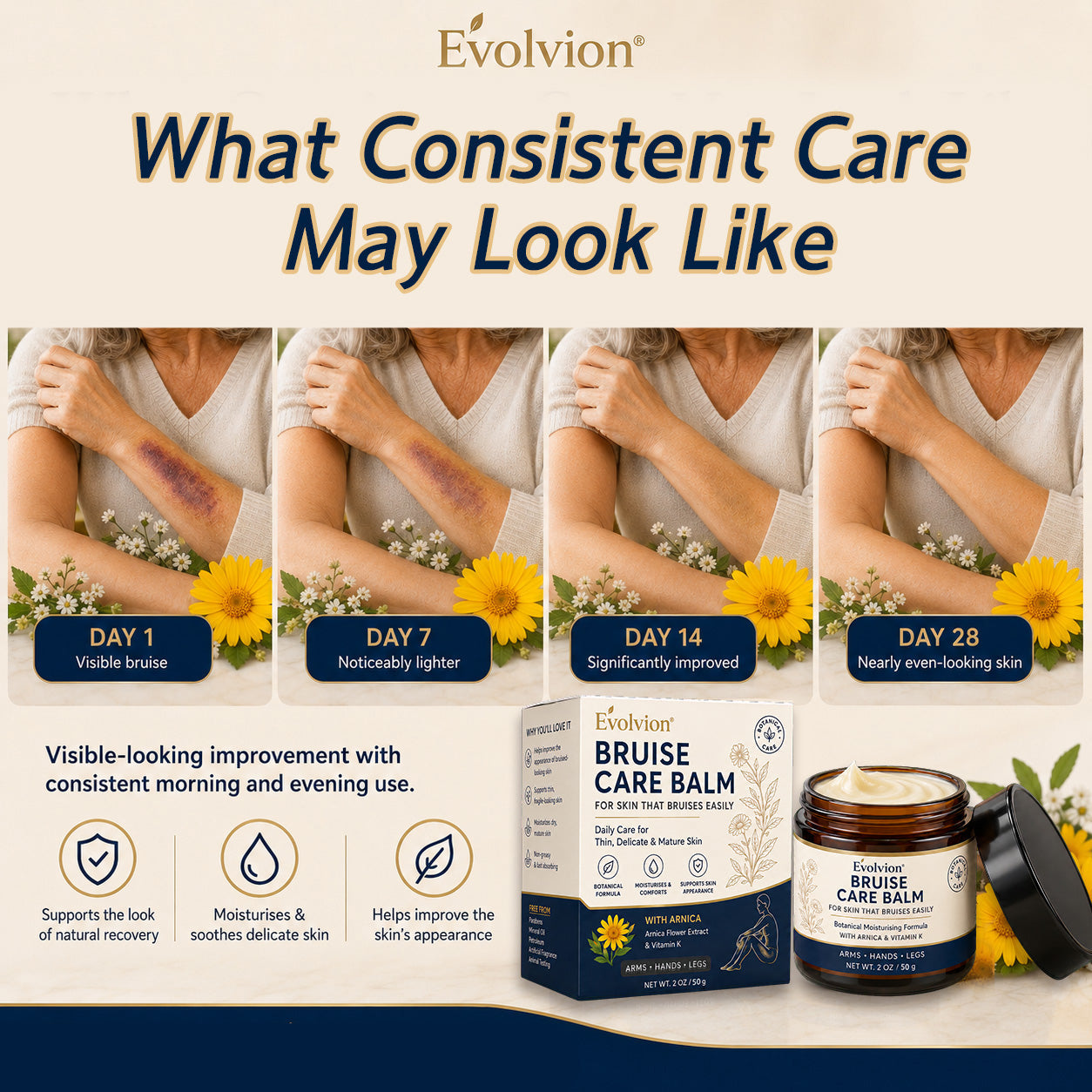 🌿🌿Evolvion® Bruise Care Balm-Advanced daily care for bruise-prone skin