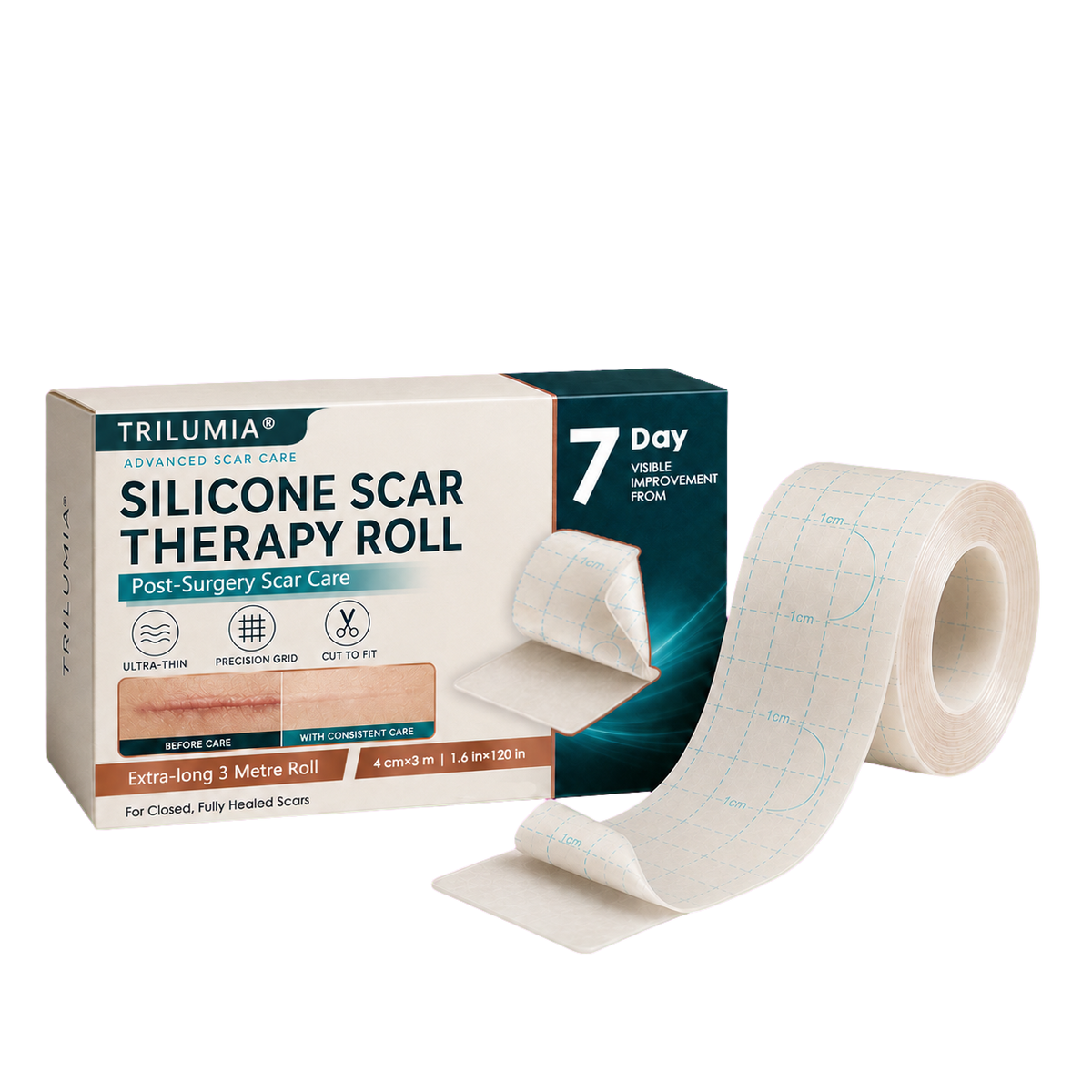 👩‍⚕️👩‍⚕️Trilumia® Silicone Scar Therapy Roll — Custom-Fit Care for Long, Raised Surgical Scars