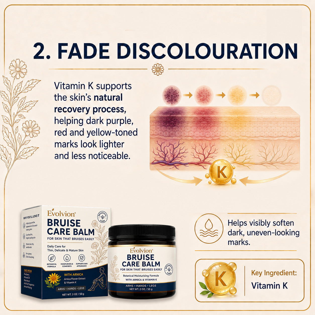 🌿🌿Evolvion® Bruise Care Balm-Advanced daily care for bruise-prone skin
